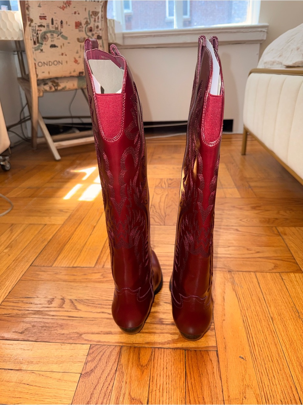 Jeffrey Campbell Finn Tall Western Boot in Wine Merlot - Picture 10 of 12